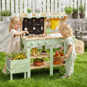 Outdoor Mud Kitchen Playset with Sink and Plant Growing Box