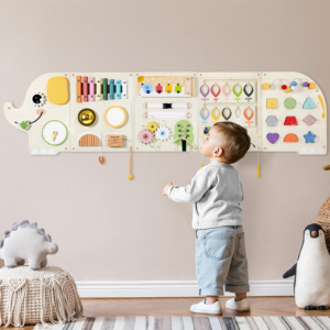 Wooden Activity Wall Busy Board with Sensory Learning Panels