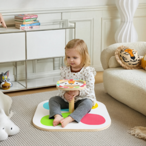 Wooden Sit and Spin Toy with Rotating Base