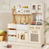 Wooden Play Kitchen Set with Sink, Appliances and Storage