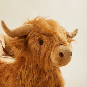 Plush Rocking Animal Toy for Toddlers with Wooden Base