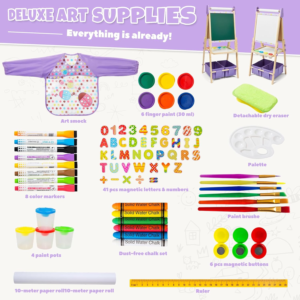 Magnetic Art Easel with Adjustable Height and Storage Tray