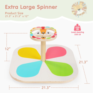 Wooden Sit and Spin Toy with Rotating Base