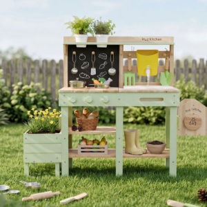 Outdoor Mud Kitchen Playset with Sink and Plant Growing Box