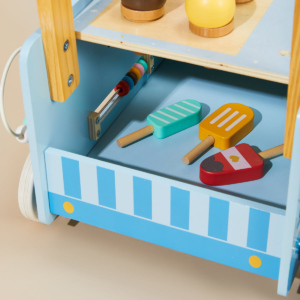 Wooden Baby Push Walker with Activity Cart and Play Accessories