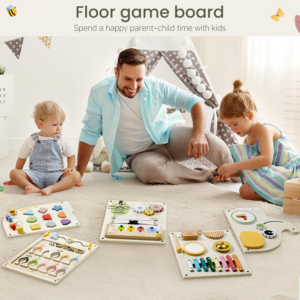 Wooden Activity Wall Busy Board with Sensory Learning Panels
