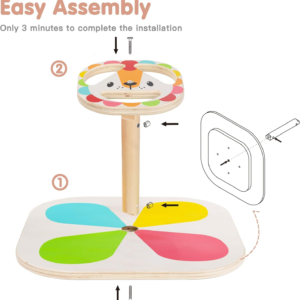 Wooden Sit and Spin Toy with Rotating Base