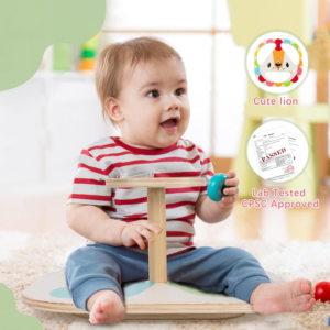Wooden Sit and Spin Toy with Rotating Base
