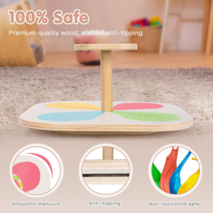 Wooden Sit and Spin Toy with Rotating Base