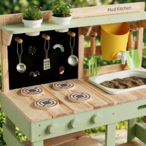 Outdoor Mud Kitchen Playset with Sink and Plant Growing Box