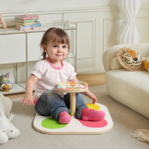 Wooden Sit and Spin Toy with Rotating Base